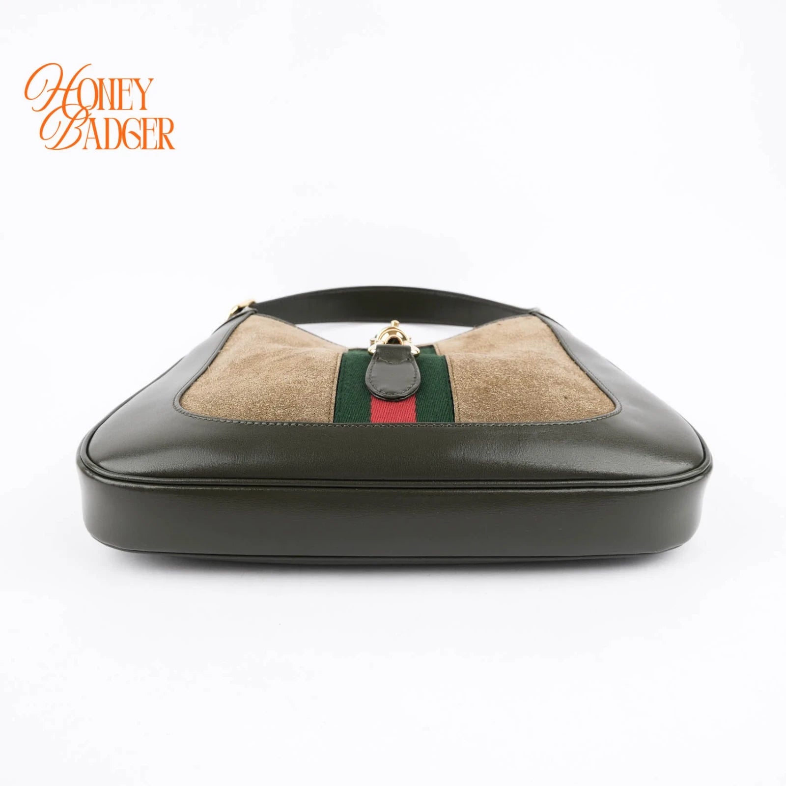 Gucci Jackie 1961 Medium in olive suede, Grade S condition