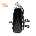Saint Laurent Kate Small Striped Fabric Black/White Rank A