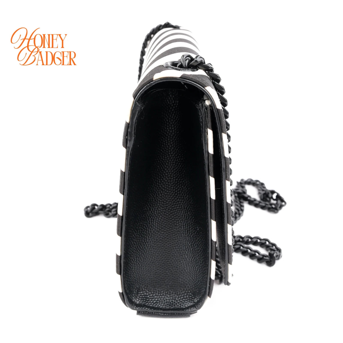 Saint Laurent Kate Small Striped Fabric Black/White Rank A