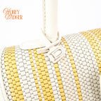 Delvaux Brillant MM Toile de Cuir Rainbow & Calf Souple Ivory Rank A
