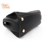 Fendi Peekaboo Iconic Mini Leather Black/Yellow Stitch Rank A