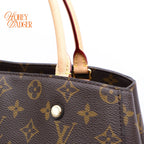 Louis Vuitton Montaigne MM Monogram Canvas Natural Cowhide Rank A