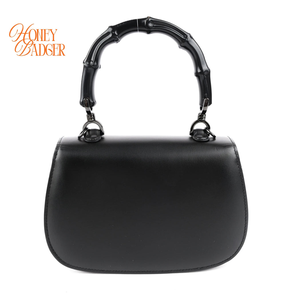 Gucci Bamboo 1947 Small Black Leather 2-Way Bag Rank AB