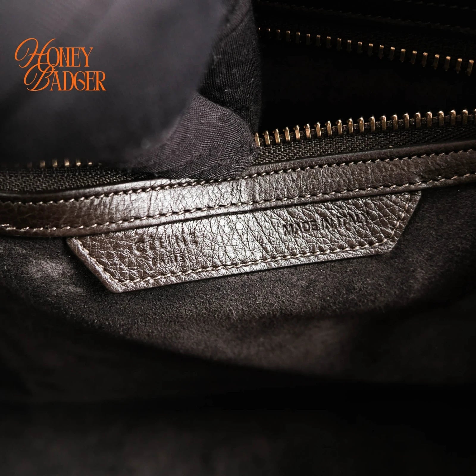 Celine Luggage Medium Grained Calfskin Brown Rank A