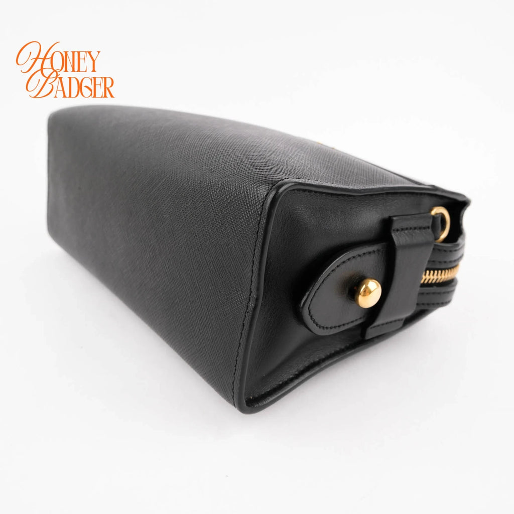 Prada Saffiano Camera Bag in black leather, Grade A condition.