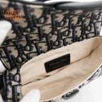 Dior Saddle Small Oblique Jacquard Blue Gold Hardware Rank A