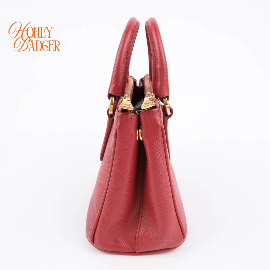 Prada Galleria Mini Red Saffiano Leather Grade A