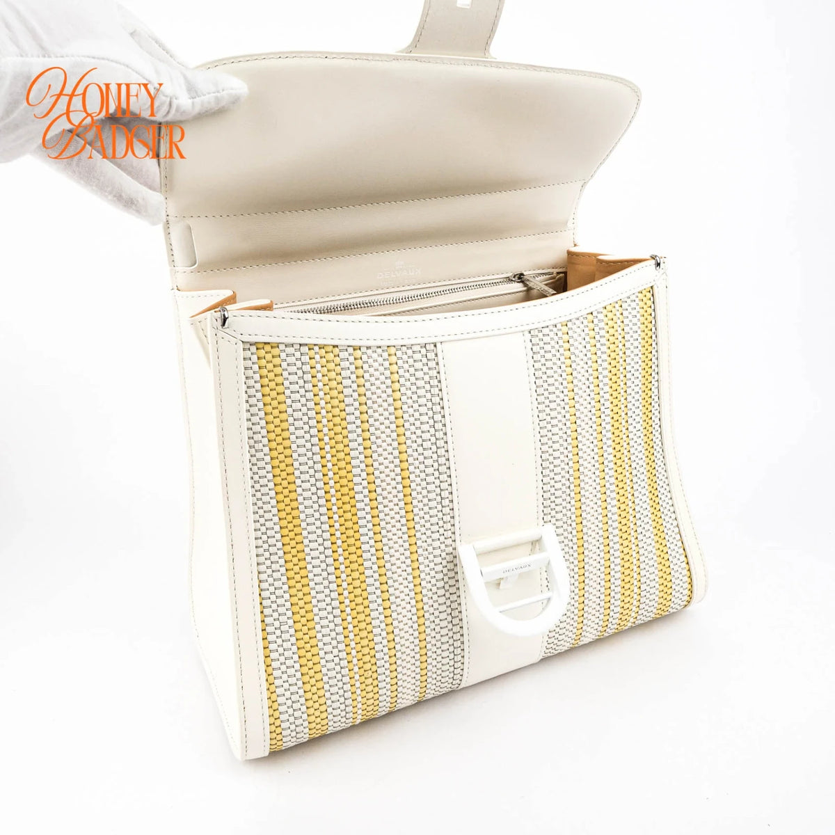 Delvaux Brillant MM Toile de Cuir Rainbow & Calf Souple Ivory Rank A