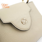 Louis Vuitton Capucines BB Taurillon Leather Galet Gray Gold Hardware Rank A
