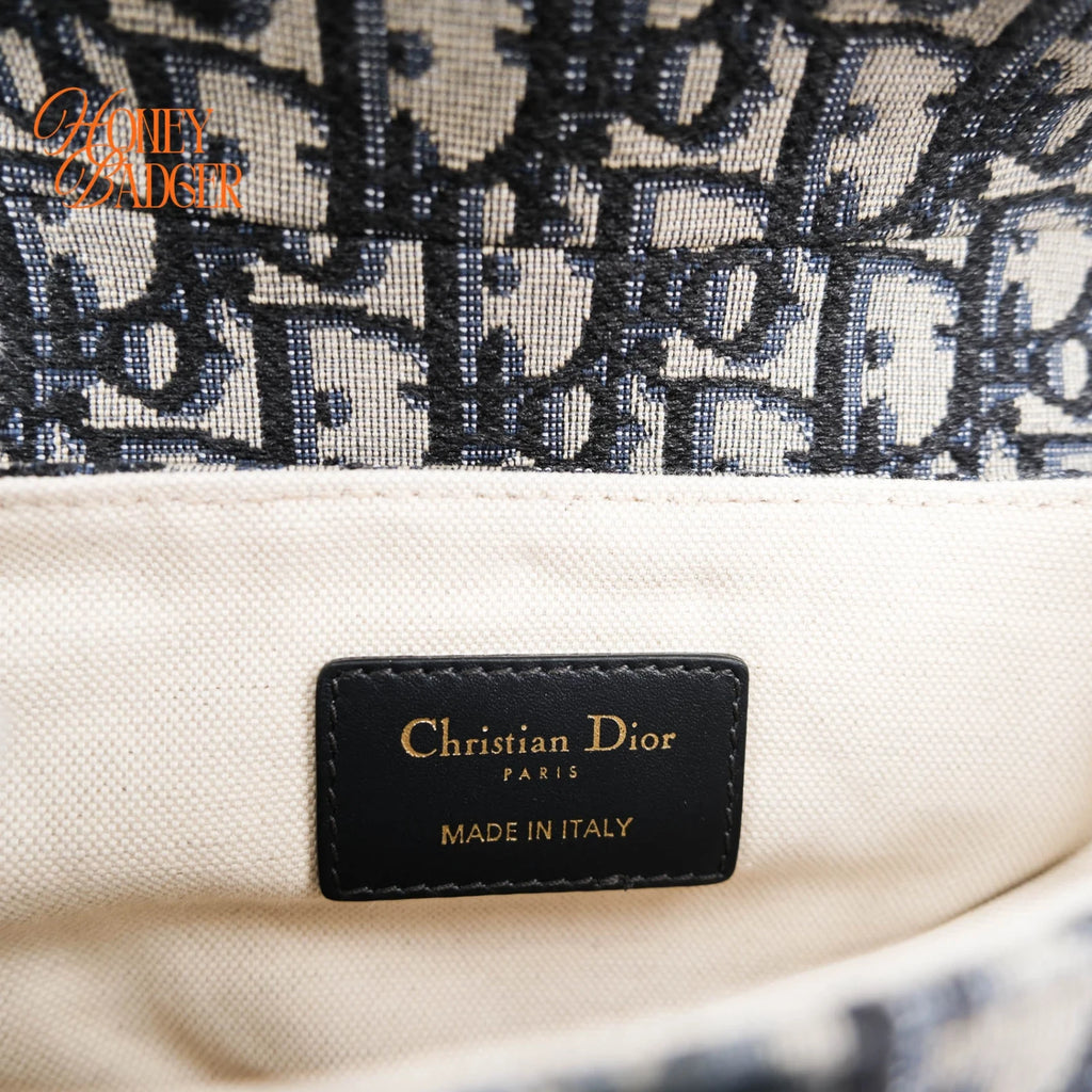Dior Saddle Small Oblique Jacquard Blue Gold Hardware Rank A