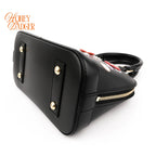 Louis Vuitton Alma BB Epi Leather Black Floral Multicolor Rank A