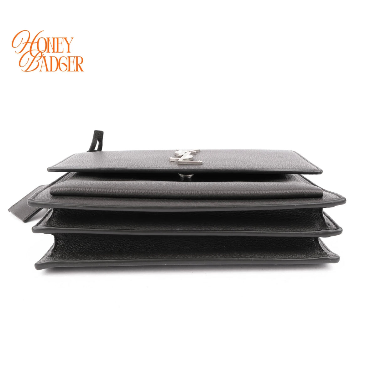 Saint Laurent Sunset Medium Grained Leather Grey Silver Hardware Rank A