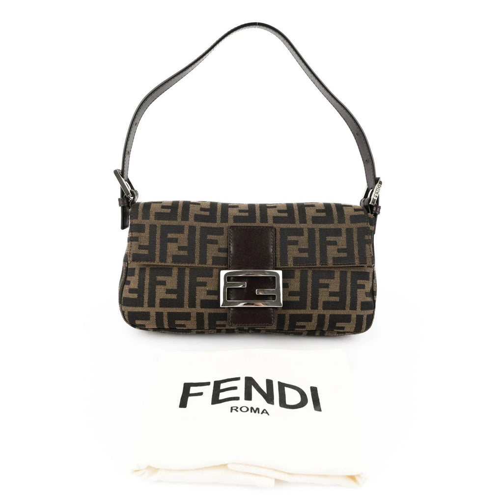 Fendi Baguette Zucca Canvas Brown Rank A