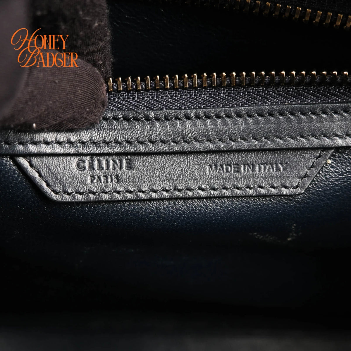 Celine Micro Luggage Shopper Tri-Color Navy Black Cream Beige Gold Hardware Rank AB