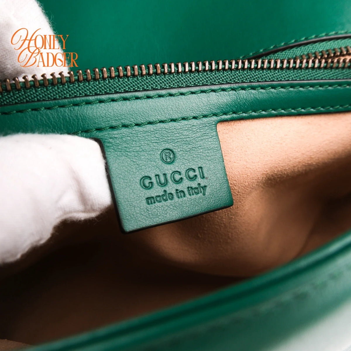 Gucci GG Marmont Small Quilted Leather Green Chain Shoulder Bag Rank A