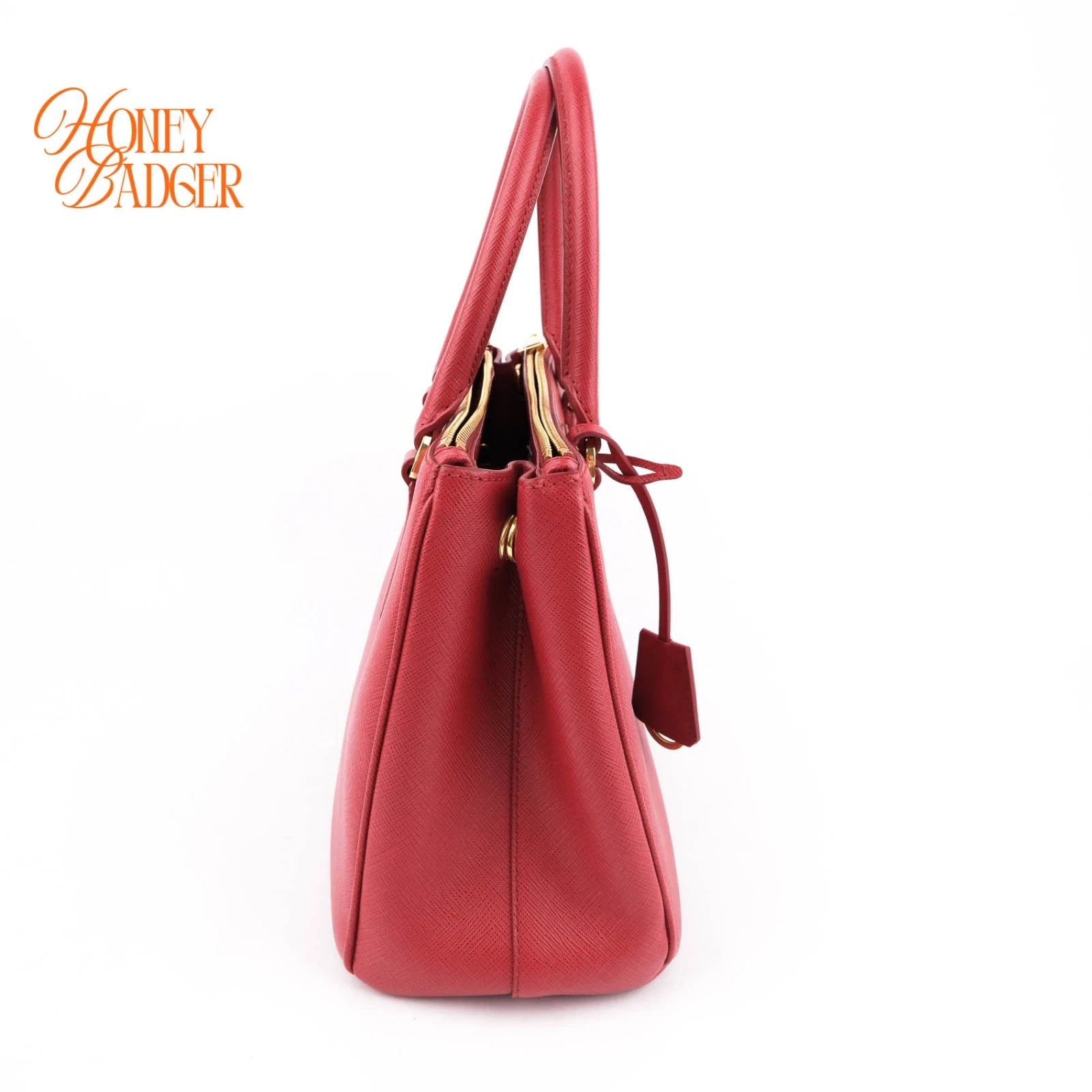 Prada Saffiano Lux Leather 2Way Handbag Red Rank A