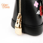 Louis Vuitton Alma BB Epi Leather Black Floral Multicolor Rank A