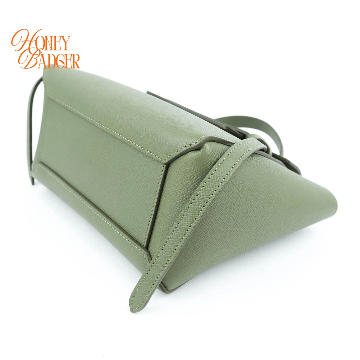 Celine Belt Bag Nano Grained Calfskin Sage Green Gold Hardware Rank A