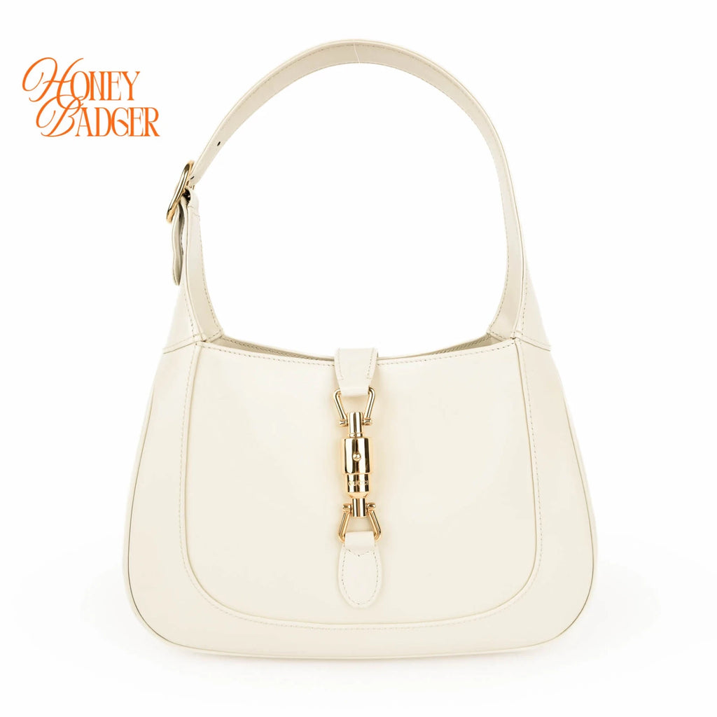 Gucci Jackie 1961 Medium Leather White Gold Hardware Rank S