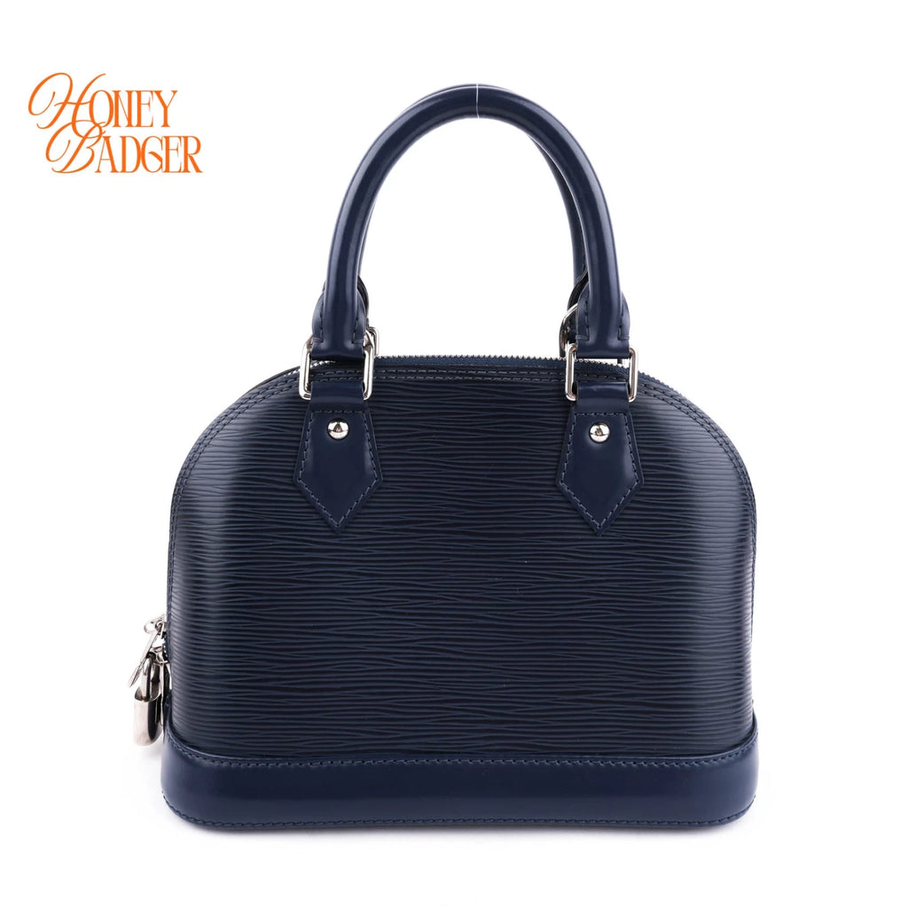 Louis Vuitton Alma BB Epi Leather Indigo Blue Silver Hardware Rank A