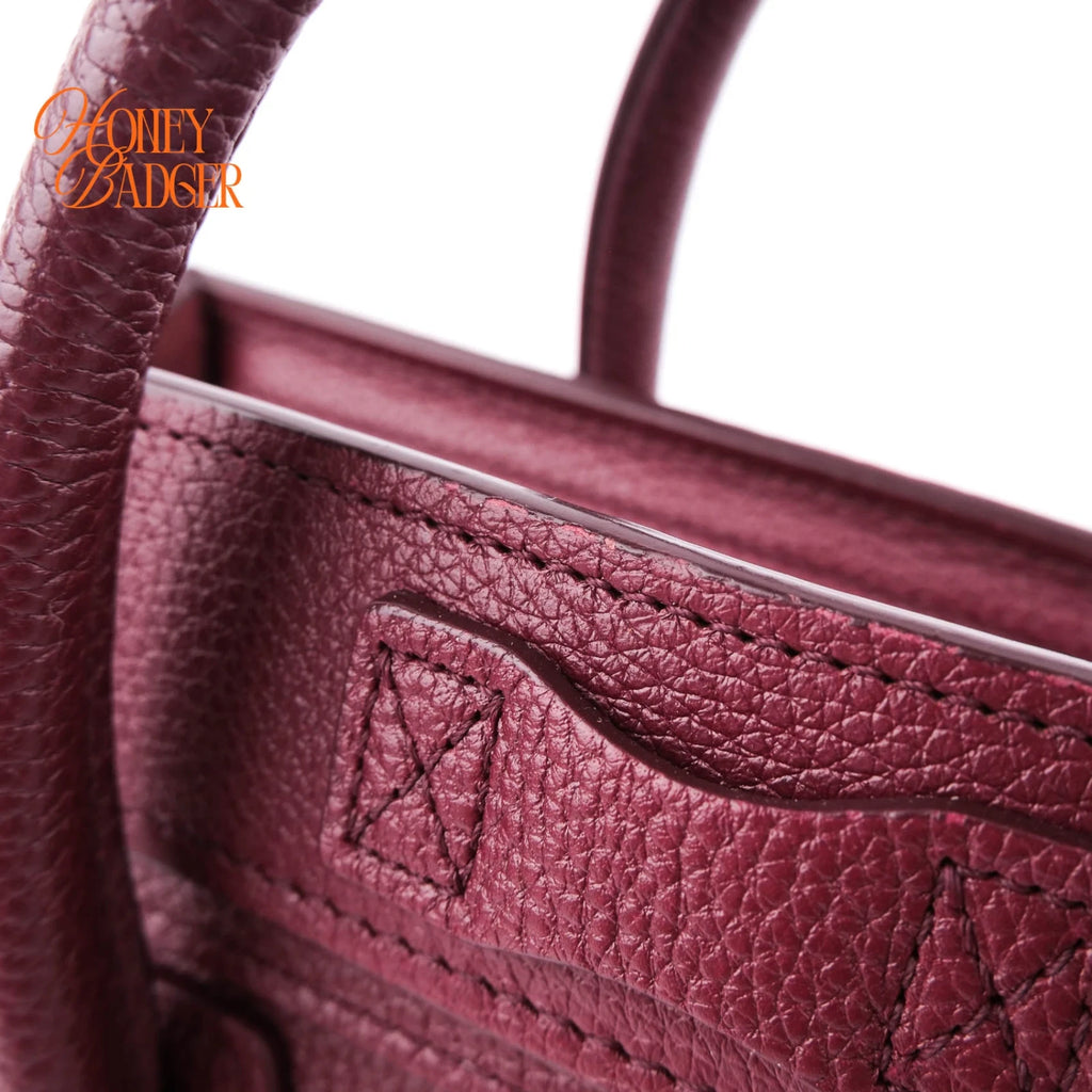 Celine Luggage Nano Red Leather Rank A