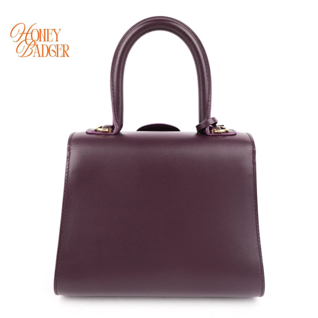 Delvaux Brillant Mini Purple Box Calf Leather 2-Way Bag Rank A