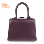 Delvaux Brillant Mini Purple Box Calf Leather 2-Way Bag Rank A