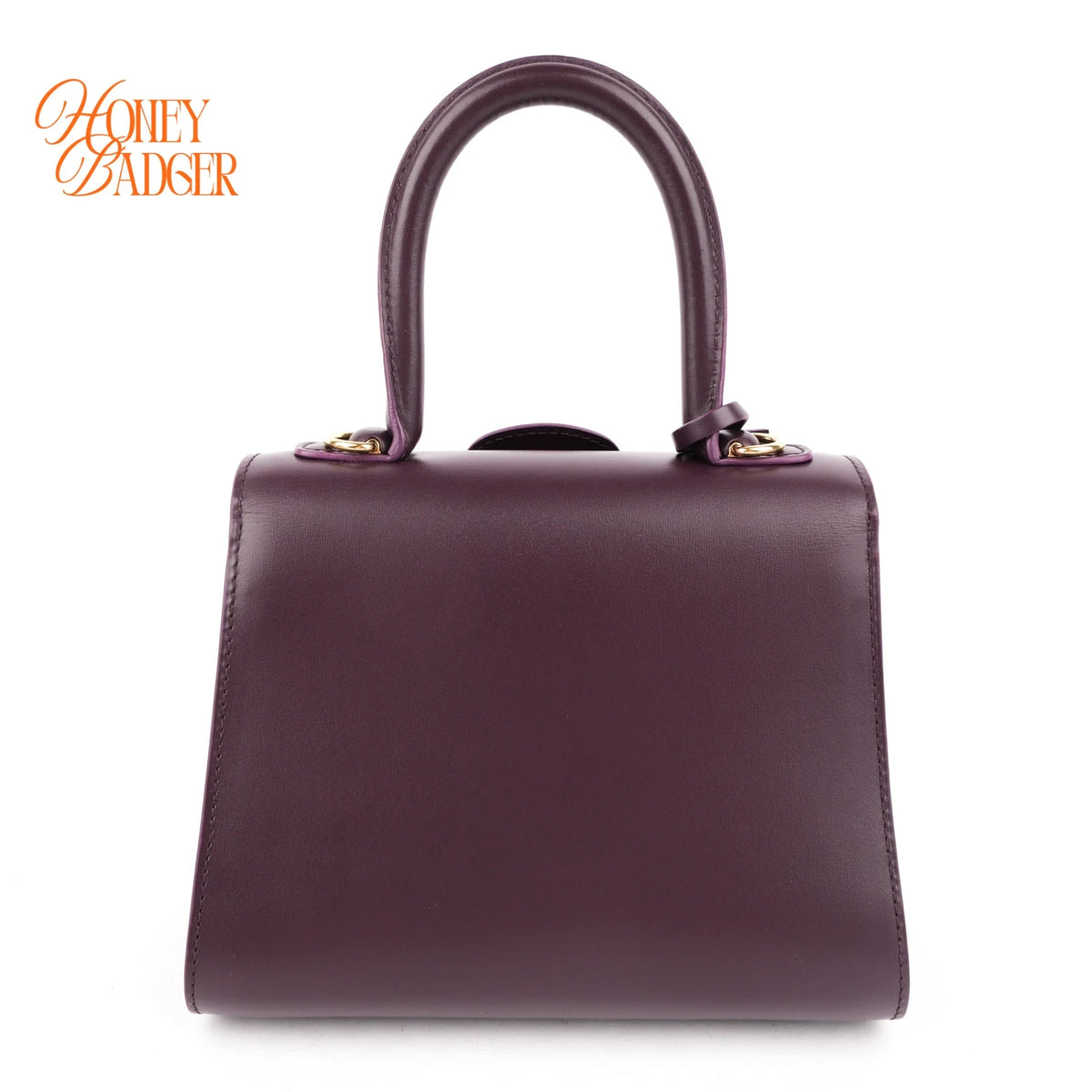 Delvaux Brillant Mini Purple Box Calf Leather 2-Way Bag Rank A