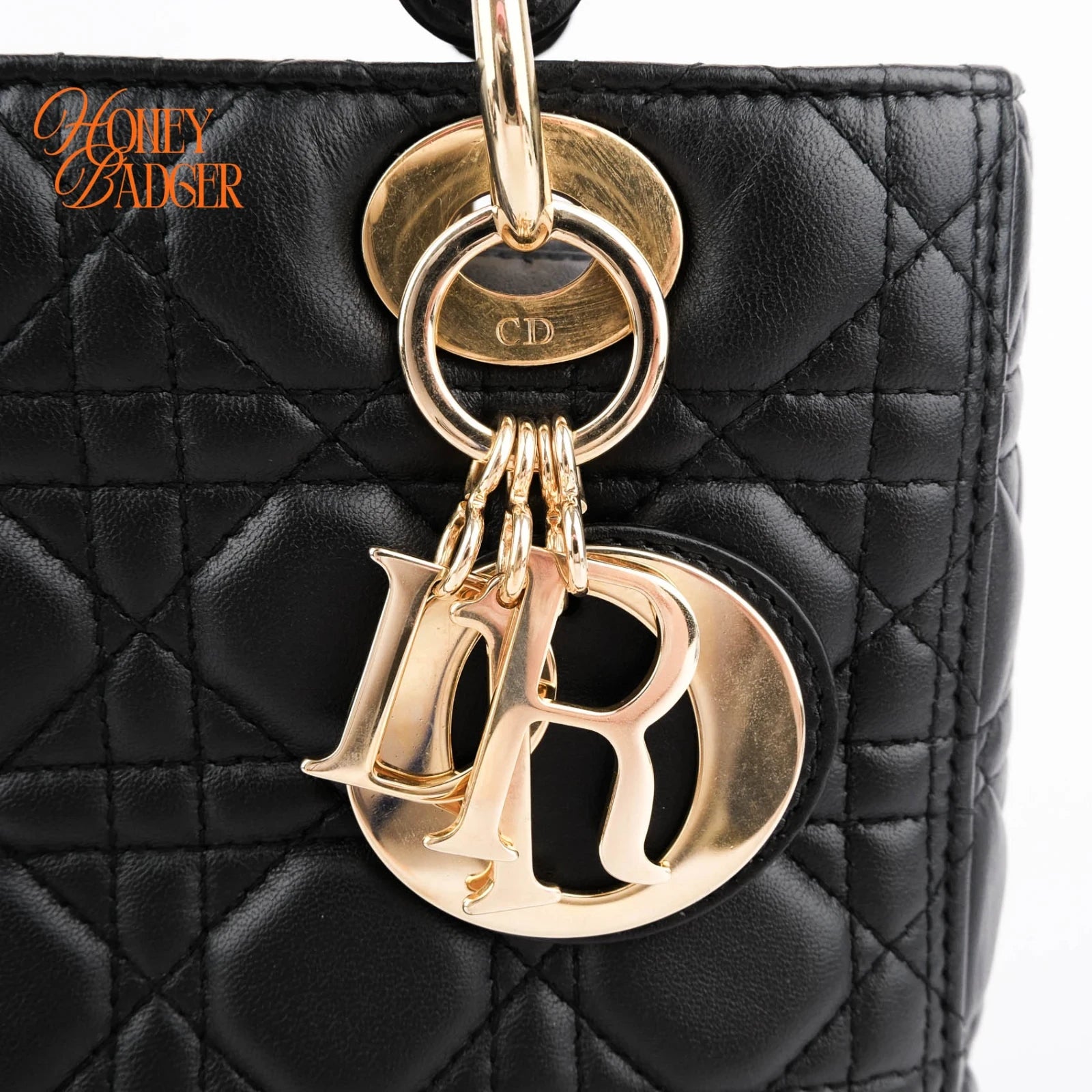 Dior Lady Dior Medium Lambskin Black Rank A