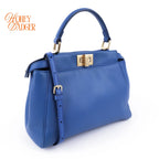 Fendi Peekaboo Iconic Mini Blue Leather 2WAY Shoulder Bag 8BN244