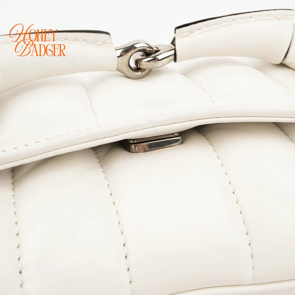 Gucci Horsebit 1955 Small Leather White Silver Hardware Rank S