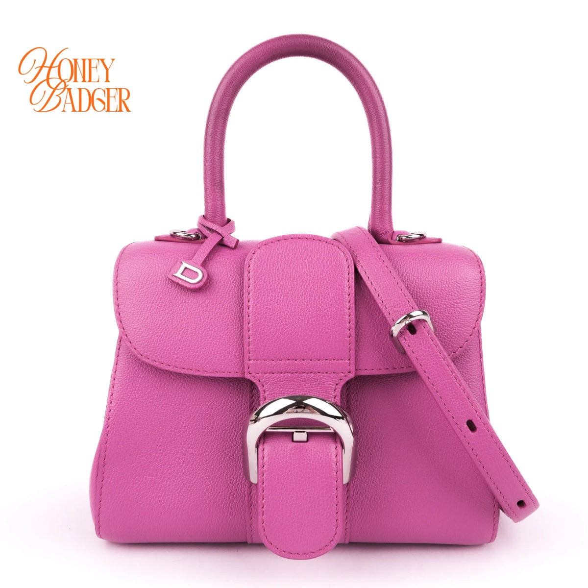 Delvaux Brillant Mini Grained Leather Pink Rank A