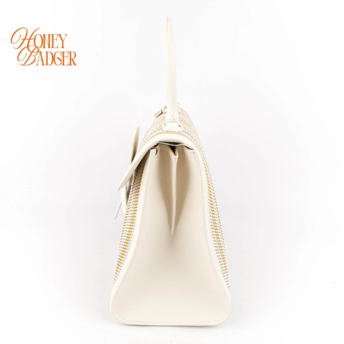 Delvaux Brillant MM Toile de Cuir Rainbow & Calf Souple Ivory Rank A