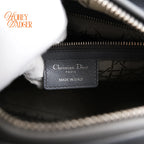 Dior Lady Dior Medium Grey Cannage Leather 2-Way Bag Rank AB
