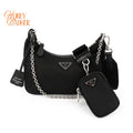 Prada Re-Edition 2005 Nylon and Leather 2WAY Shoulder Bag Black 1BH204