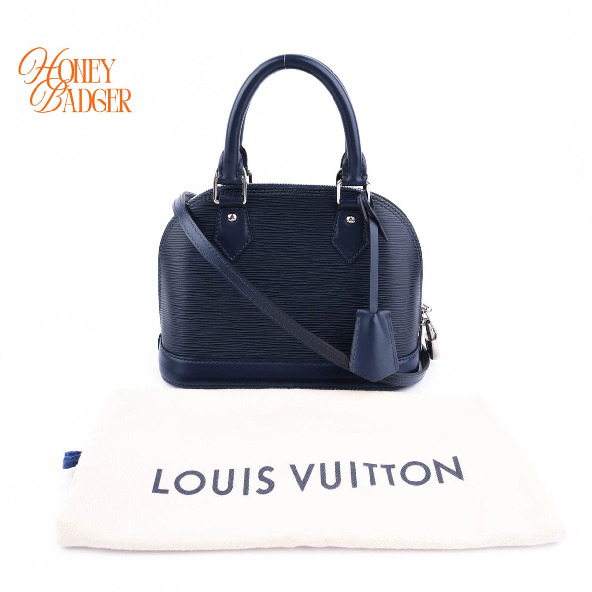 Louis Vuitton Alma BB Epi Leather Indigo Blue Silver Hardware Rank A