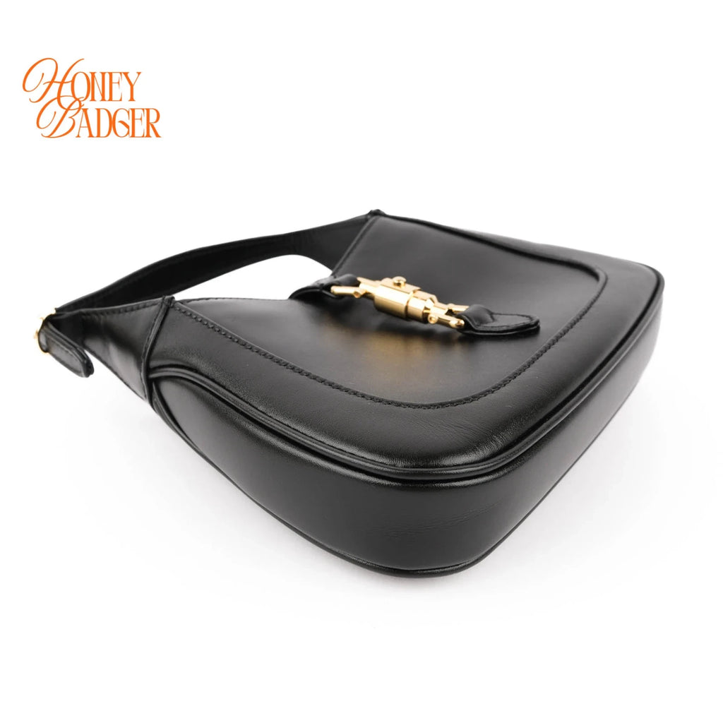 Gucci Jackie 1961 Mini Shoulder Bag Black Leather Gold Hardware 2WAY Bag