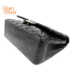 Chanel Classic Double Flap Jumbo 30 Lambskin Black Gold Hardware Rank AB