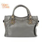 Balenciaga Giant 12 Gold Mini City Lambskin Gris Fossile Rank A