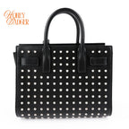 Saint Laurent Sac de Jour Nano Studded Black Leather 2Way Bag M1763 Rank A