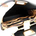 Fendi Peekaboo Iconic Mini Leather Black/Yellow Stitch Rank A