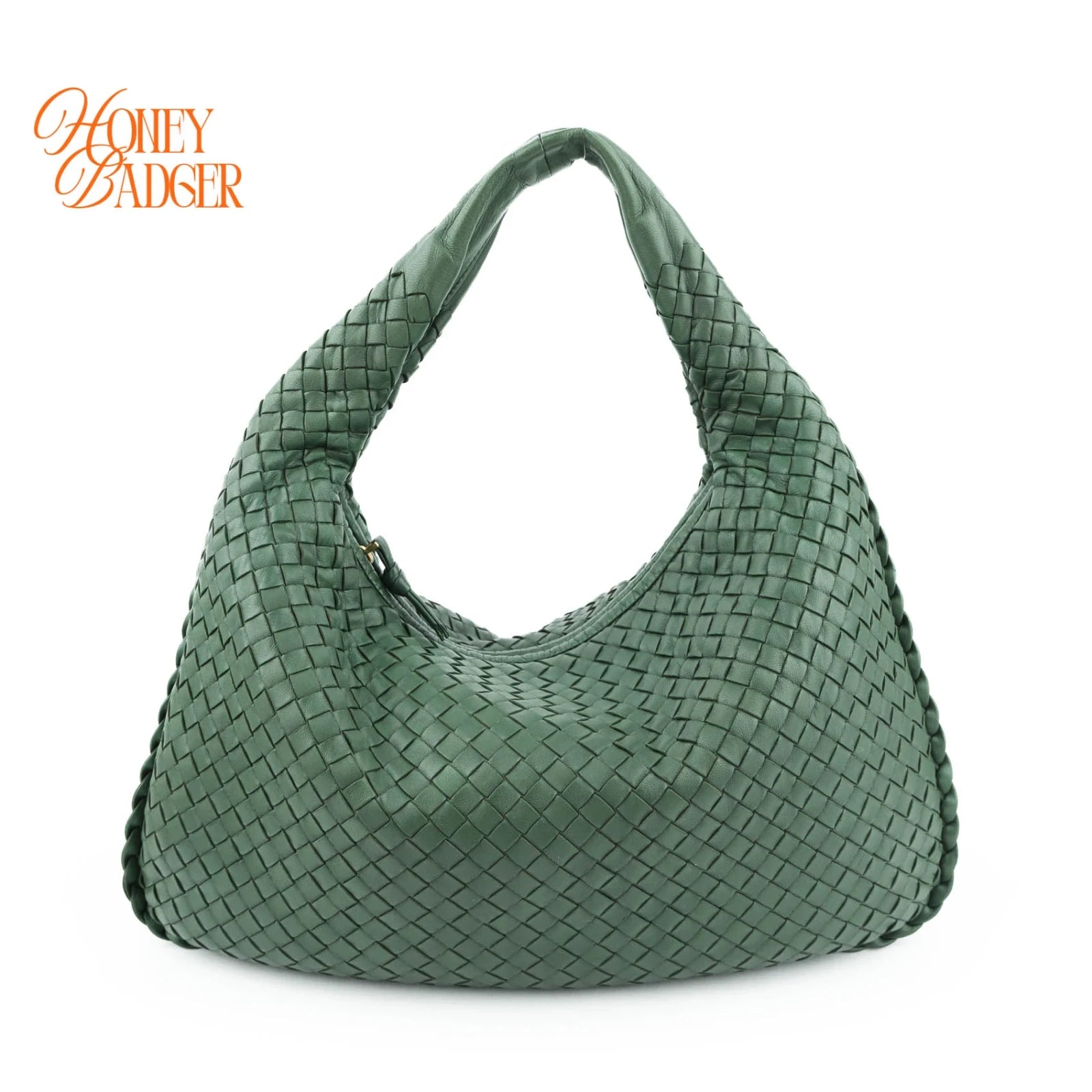 Bottega Veneta Veneta Hobo Intrecciato Leather Green Rank A