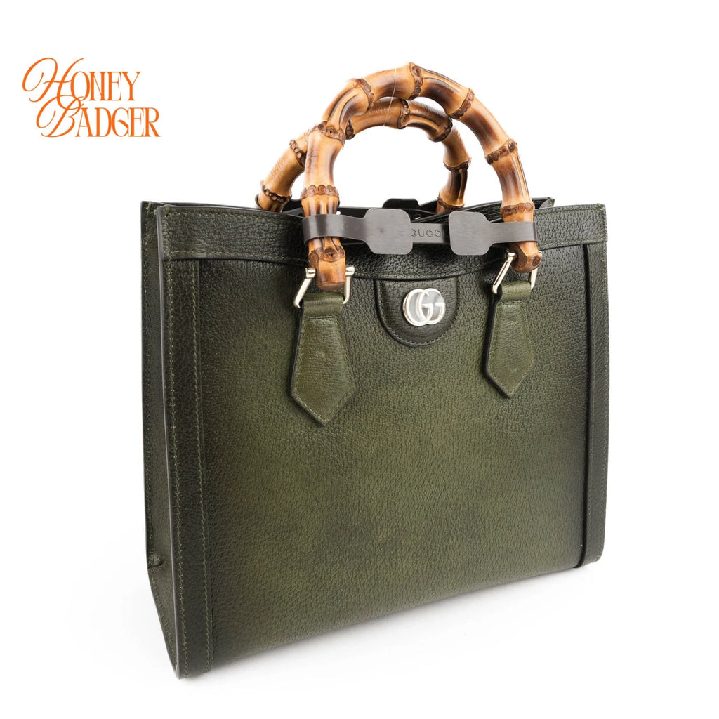 Gucci Diana Small Tote Bag | Green Gradient Leather & Bamboo Handle | Rank S Mint Condition