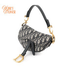 Dior Saddle Small Oblique Jacquard Blue Gold Hardware Rank A
