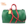Louis Vuitton Keepall Bandoulière Wavy 50 Epi Leather Colorblock Multicolor Black Hardware Rank A