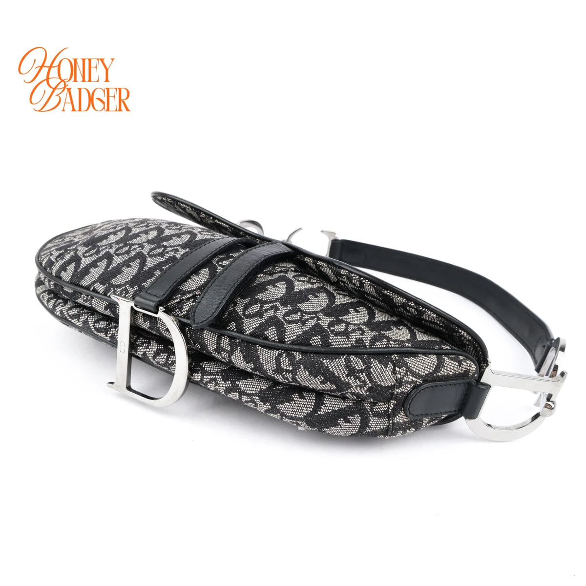Dior Saddle Bag Medium Oblique Jacquard Black Rank A