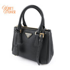Prada Galleria Mini Saffiano Leather 2WAY Bag Black Nero