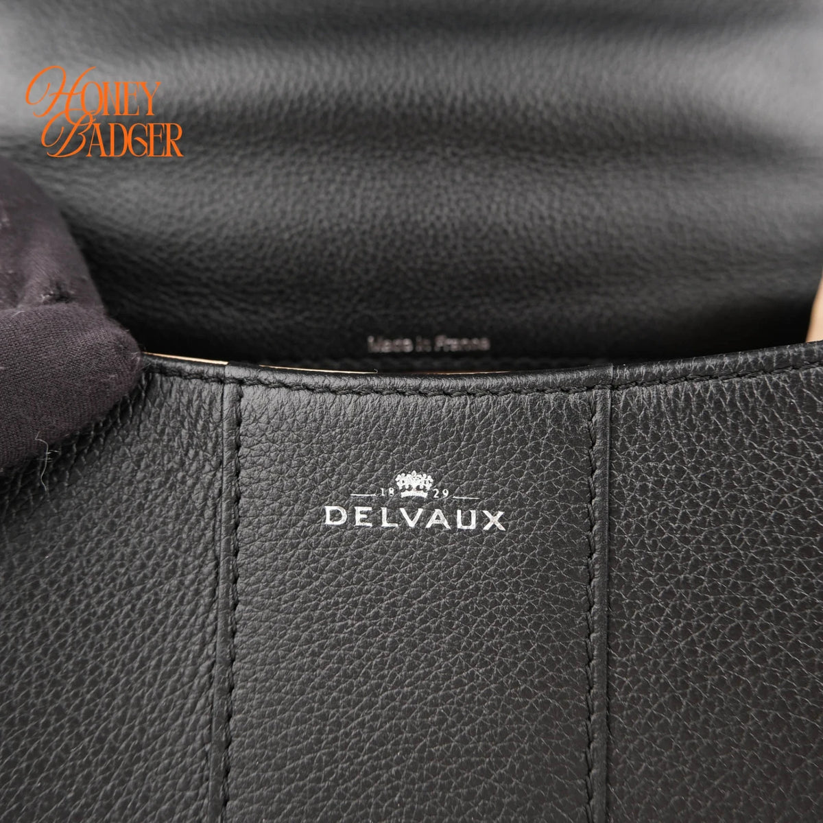 Delvaux Brillant Mini Grained Leather Black Silver Hardware Rank A