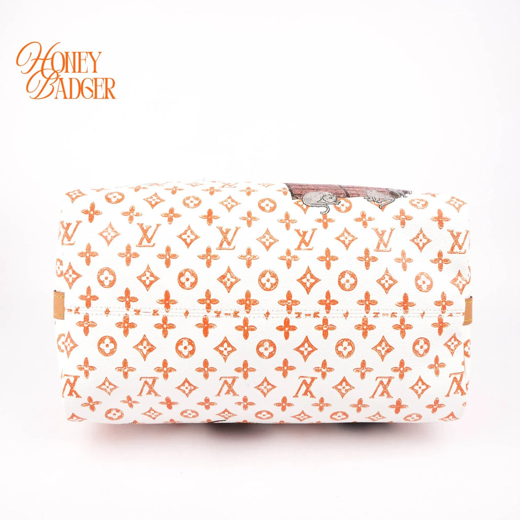 Louis Vuitton x Grace Coddington Speedy Bandoulière 30 Catogram White Orange Rank S