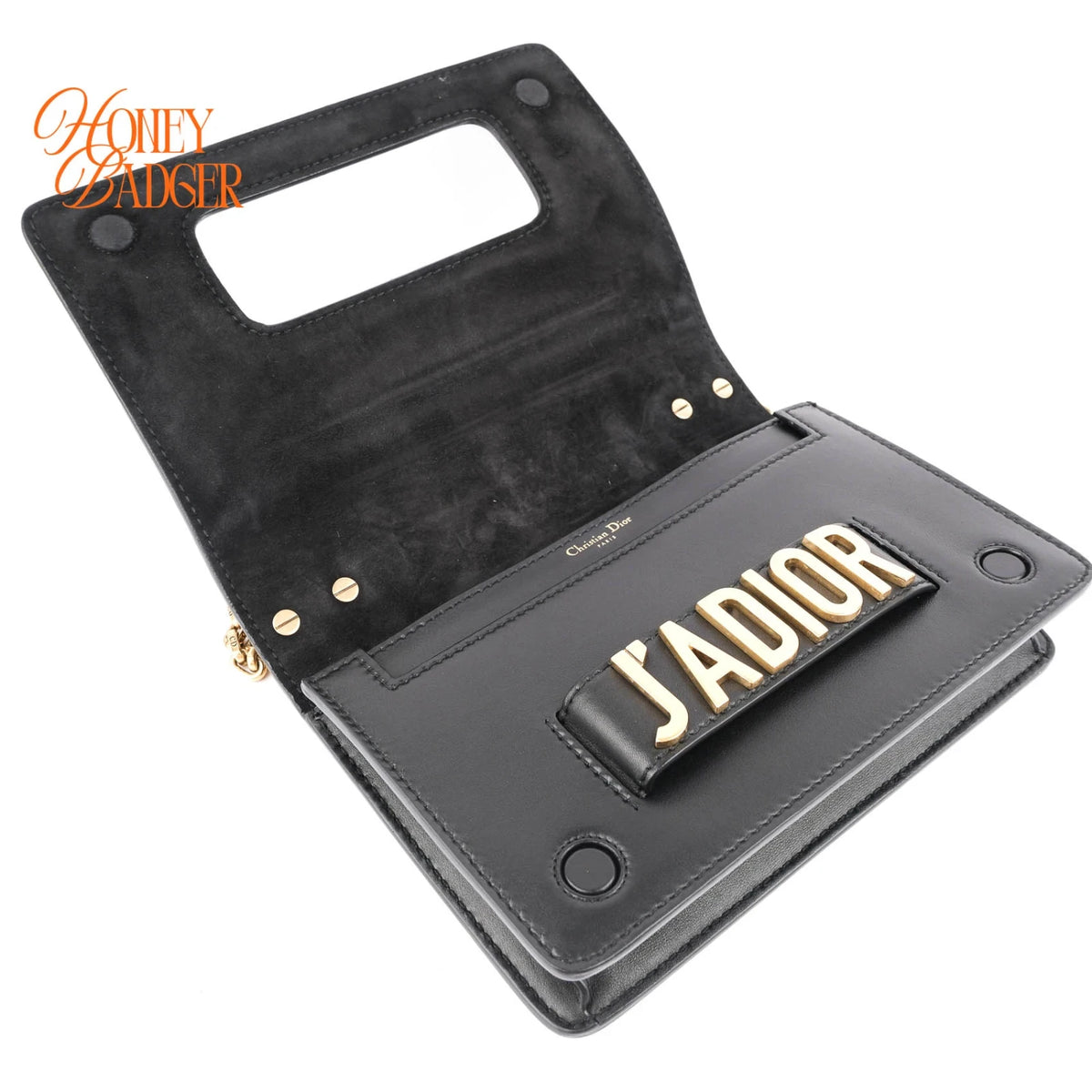 Dior J’Adior Medium Flap Bag Black Calfskin Gold Hardware Rank A